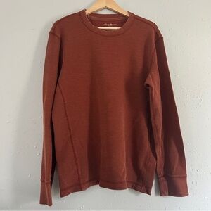 Eddie Bauer Burnt Orange Long Sleeve T-Shirt Men’s Casual Comfy Large